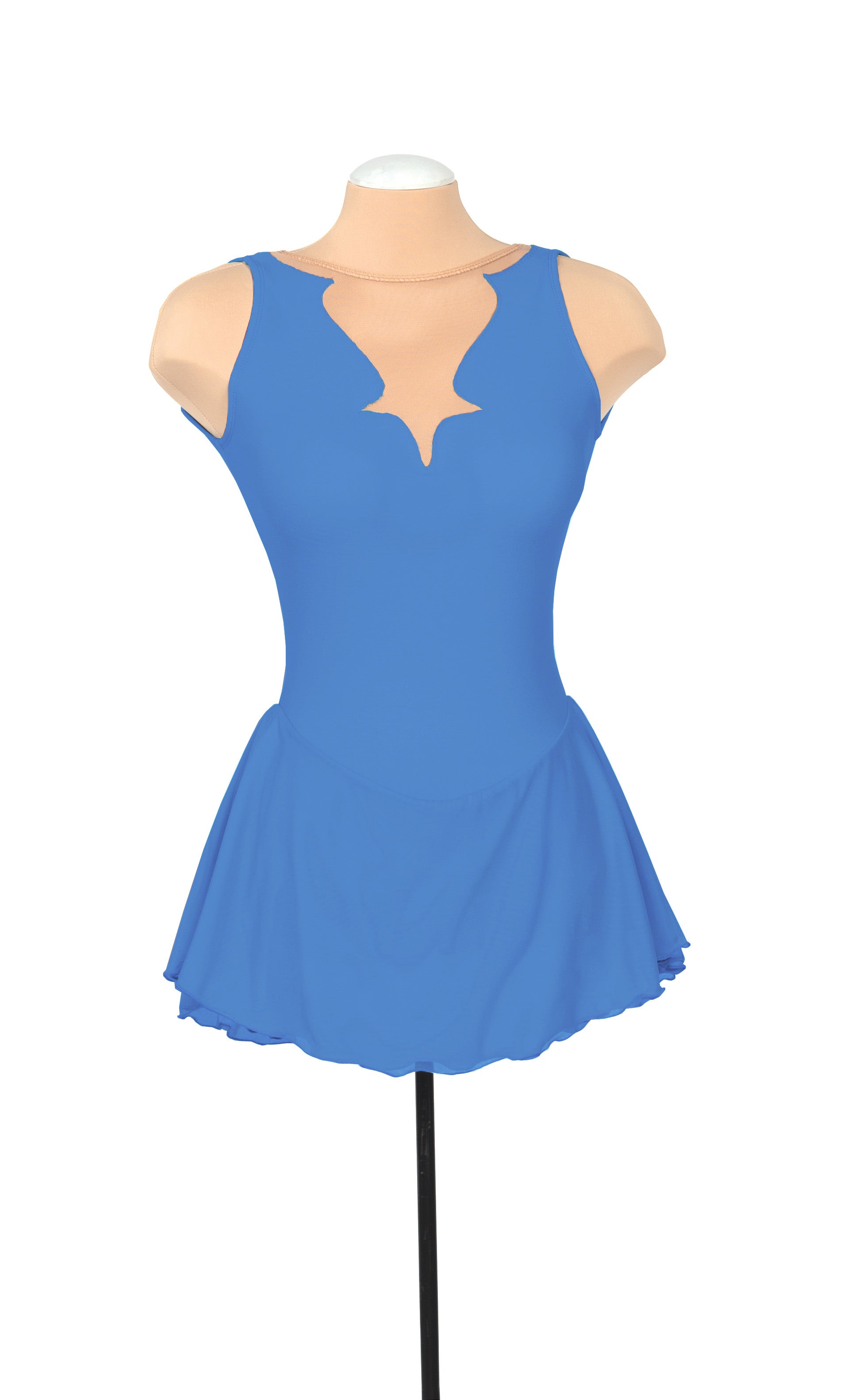 JRF22012-LB Solitaire Fancy Cutwork Figure Skate Dress Lake Blue