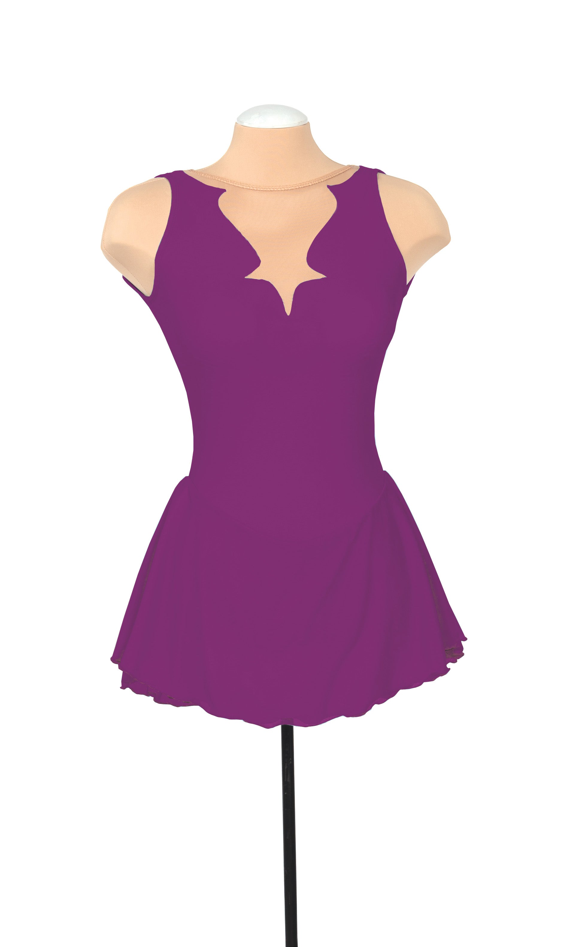 JRF22012-O Solitaire Fancy Cutwork Figure Skate Dress Orchid