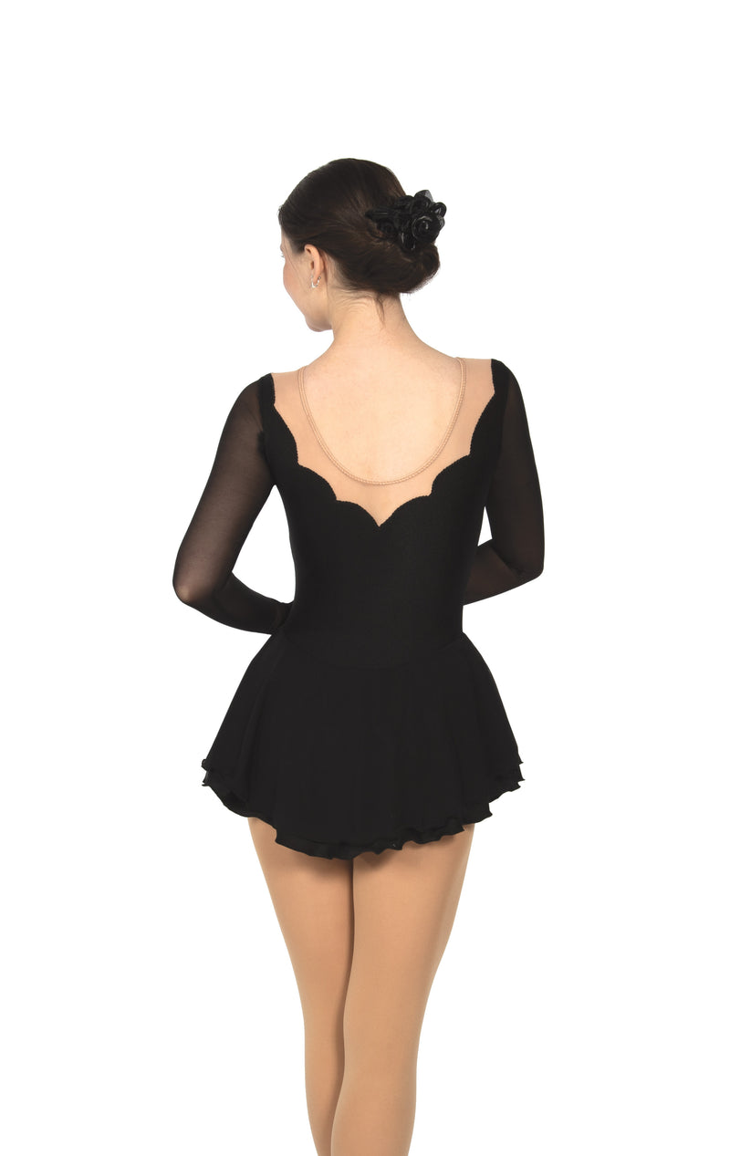JRF22014-B Robe de patinage artistique Solitaire Shaded Sweetheart Noir