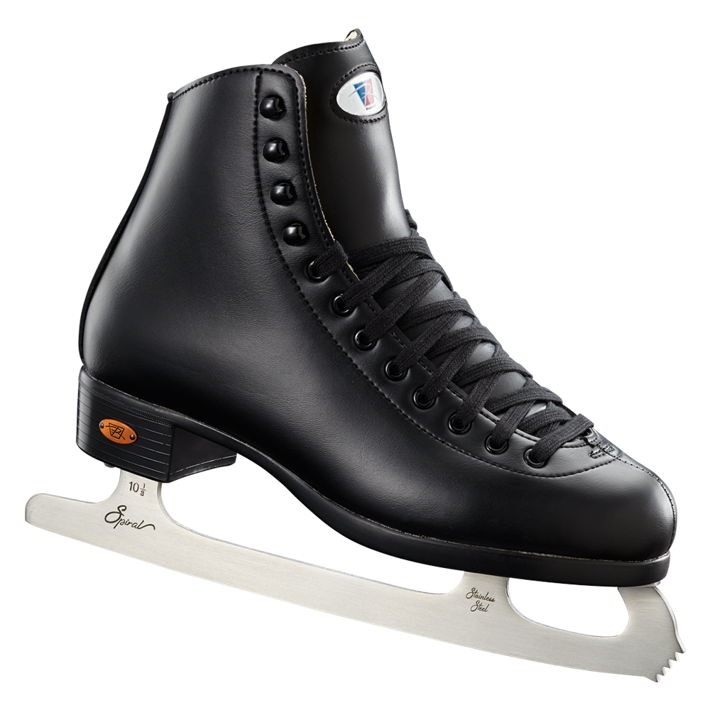 Riedell 10 Opal Boys Black Figure Skates-Spiral Blades