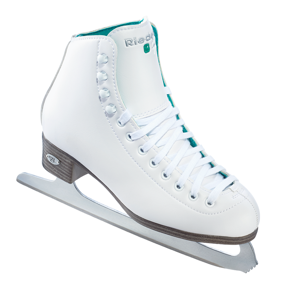 Riedell  10 Opal White Girls Figure Skates-Spiral Blades