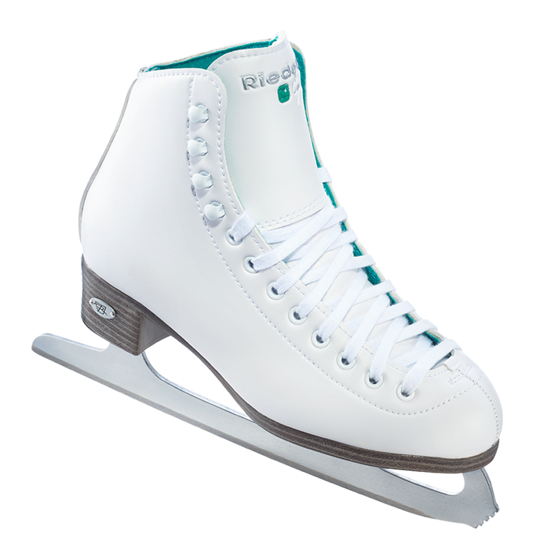 Riedell 110 Opal White Womens Figure Skates-Spiral Blades