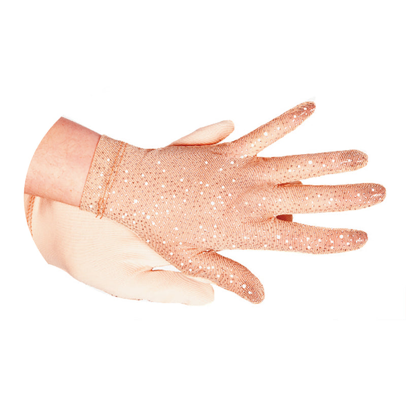 JR1121 Glitter Mesh Gloves Beige or Black