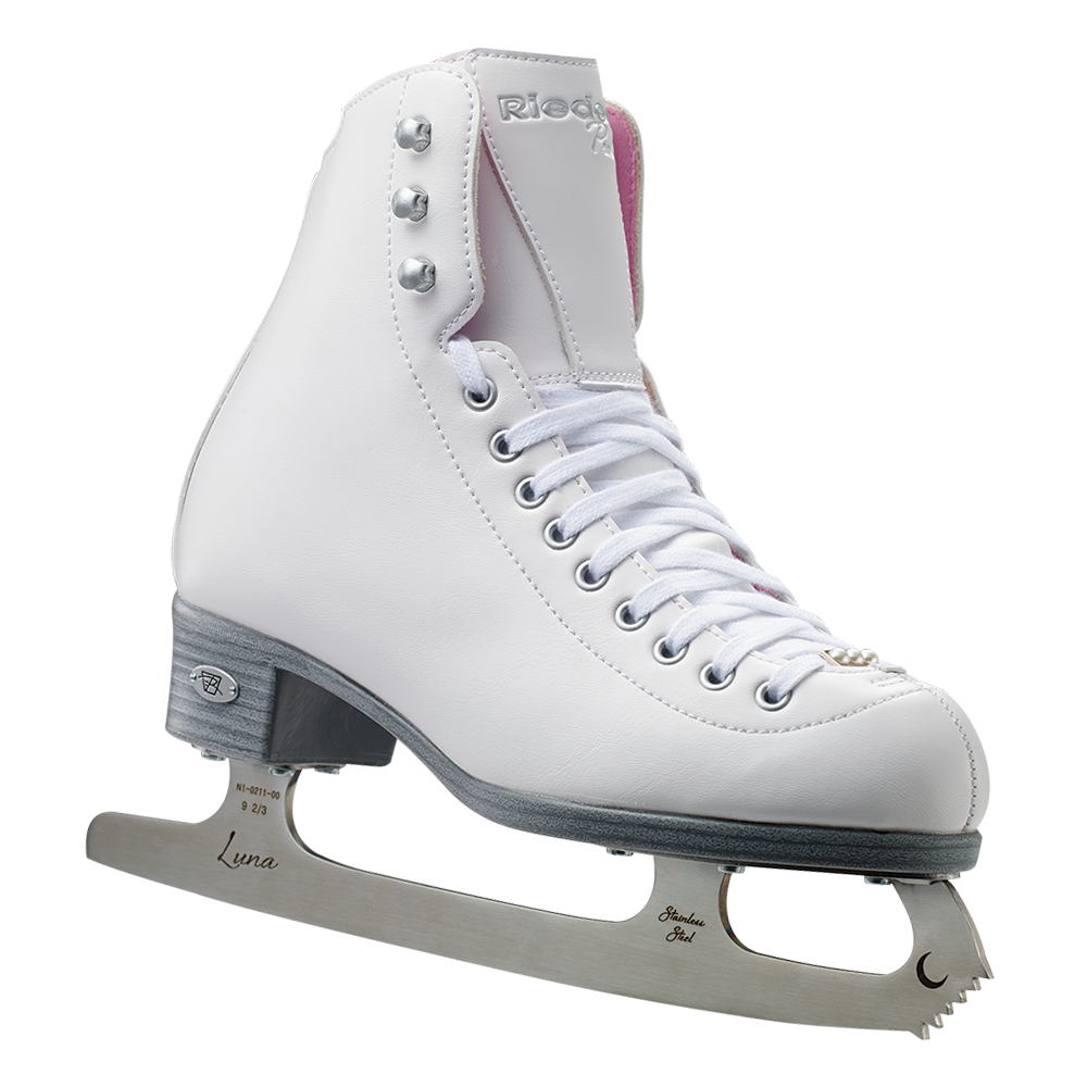 Riedell 114 Pearl White Womens Figure Skates-Luna Blades