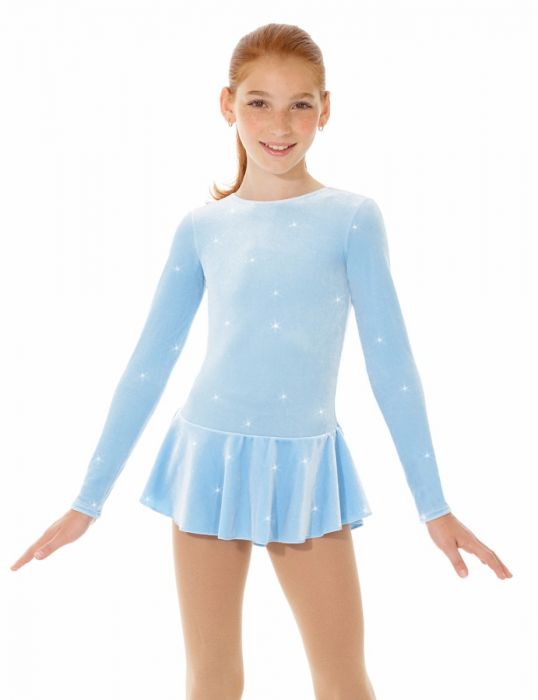 Mondor Velvet Figure Skate Dress-Born To Skate Blue Print