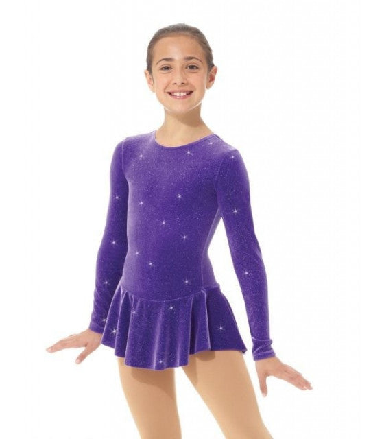 Mondor Velvet Figure Skate Dress-Born To Skate Purple Print