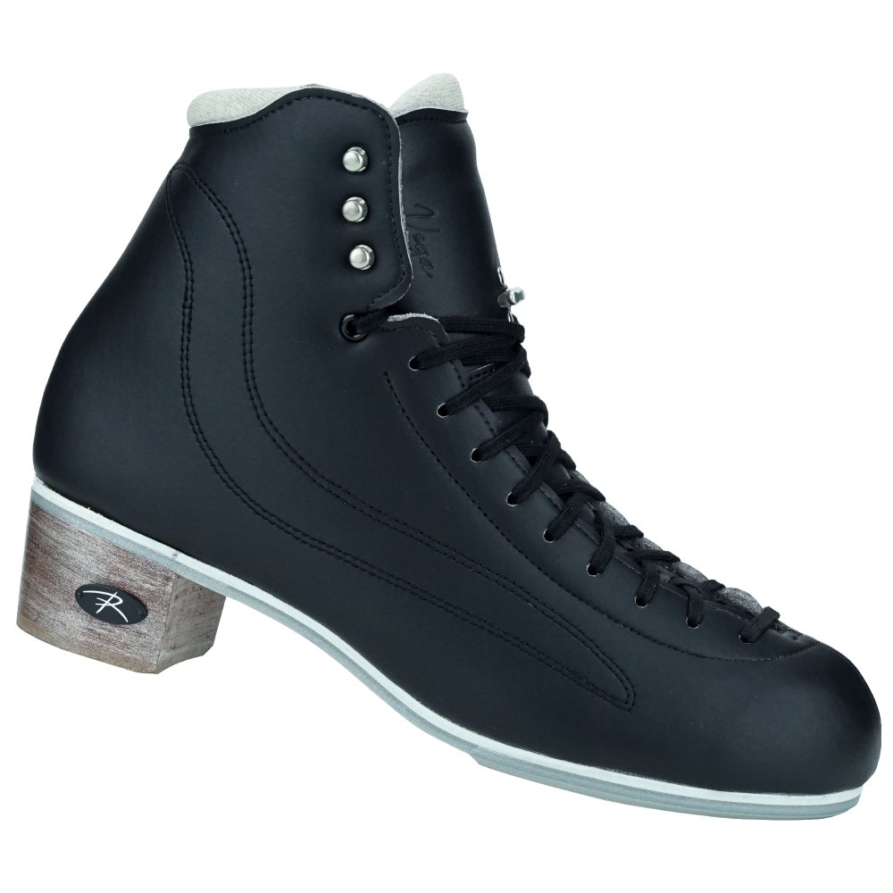 Riedell Vega Black Mens Figure Skates-Cosmos Blades